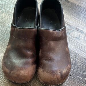 Sanita Brown Leather Clogs size 41